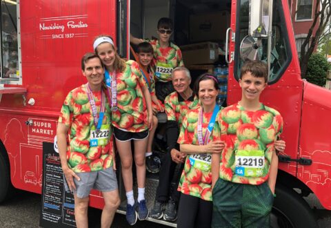 The Ukrop's team at the 10k sporting their Rainbow Cookie t-shirts.