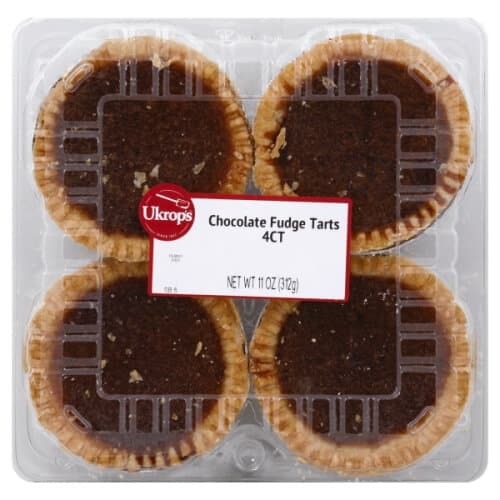 A four count of the Ukrop's Mini Chocolate Tarts.