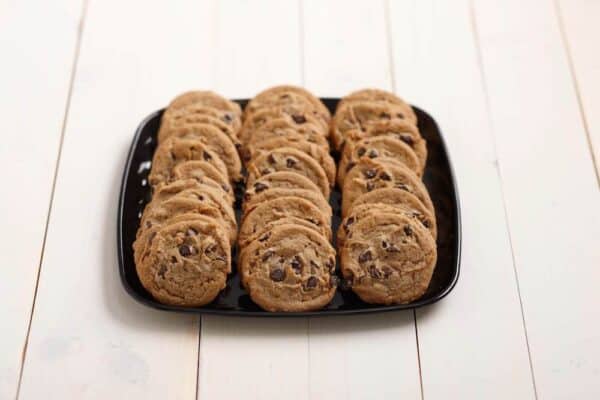 A tray full of Ukrop's Chocolate Chip Cookies.
