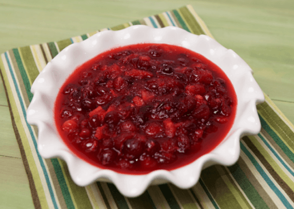 A bowl of the Ukrop's Cranberry Orange Salad.