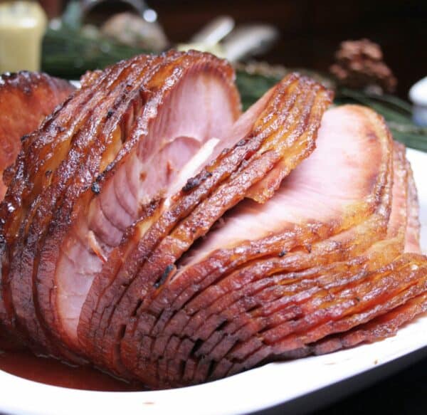 A spiral sliced ham.