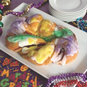 A Mardi Gras King Cake.