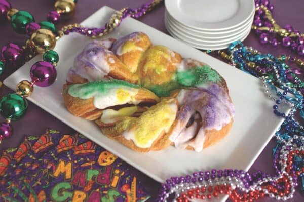 A Mardi Gras King Cake.