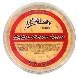 A container of the Mrs. Marshall's Pimento Cheese.