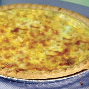 A close up of the Ukrop's Quiche Lorraine.