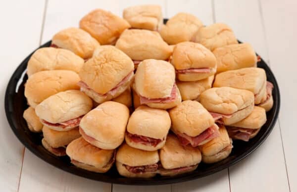 A tray of Ukrops White House Roll Sandwiches.